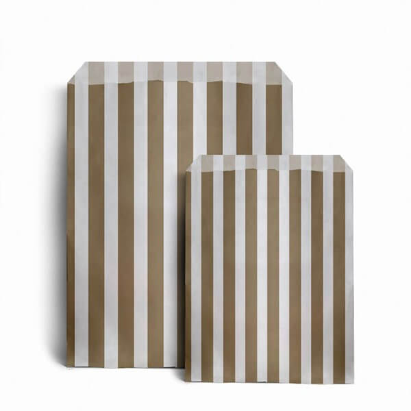 Gold Candy Stripe Paper Bags - Cheap paper bags