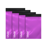 pink mailing bags assorted pack of 100 in sizes 10x14, 12x16, 15x18 and 17x22 for postage and packaging.