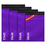 Purple mailing bags assorted pack of 100 in sizes 10x14, 12x16, 15x18 and 17x22 for postage and packaging