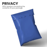 Opaque blue mailing bag offering full privacy and secure postal protection for parcels.