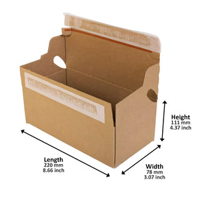 Crash Lock Box - Cardboard Boxes for E-Commerce 220x111x78mm - Pack of 20