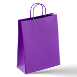 purple paper bags with handles