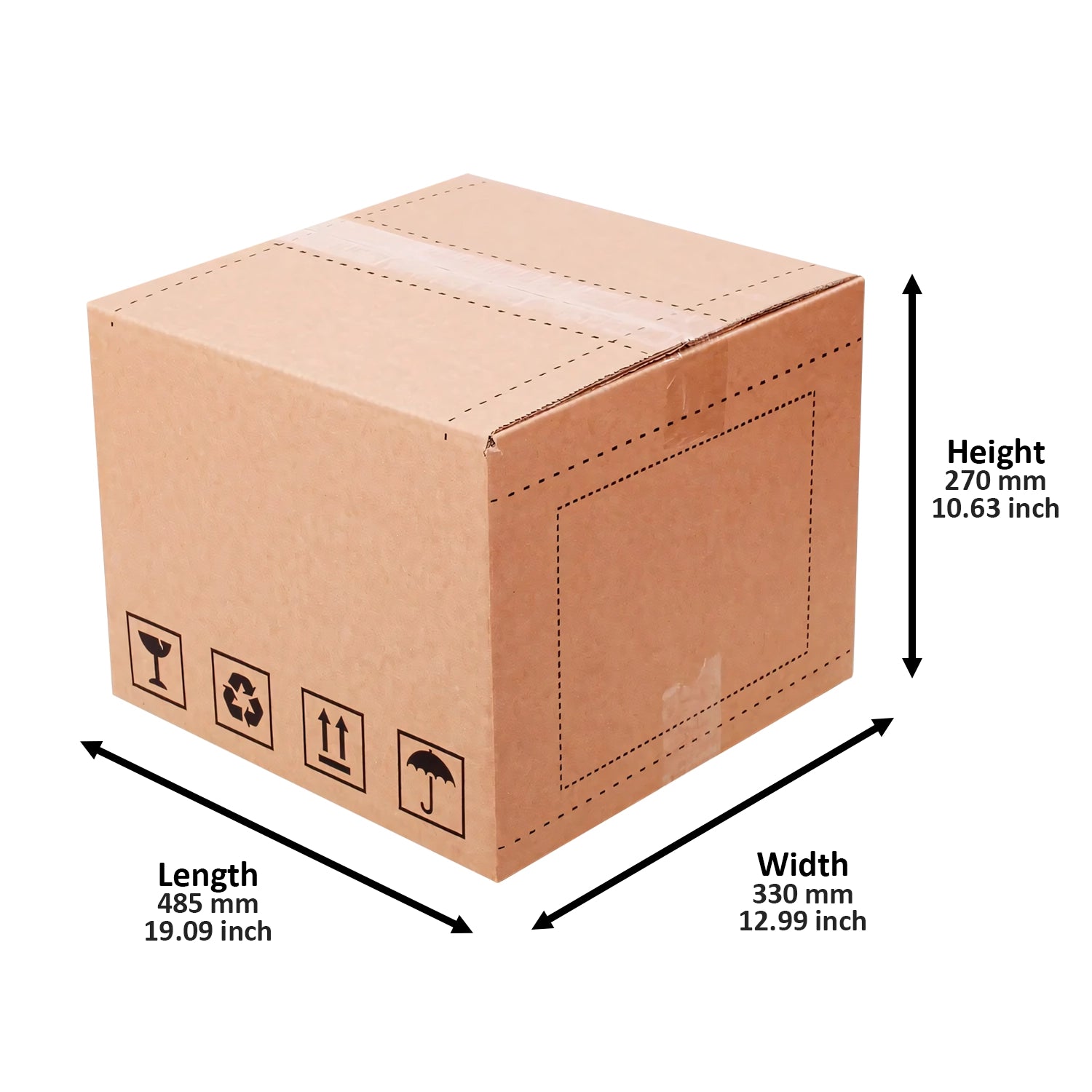 Double Wall Ultra Strong Cardboard Boxes 48.5x33x27 CM