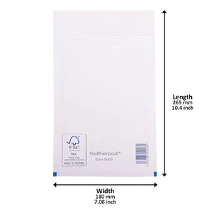 White Padded Bubble Envelopes - 180x265mm - Pack of 100