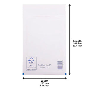 White Padded Bubble Envelopes - 220x265mm - Pack of 100